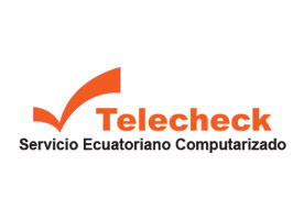 logo de Telecheck, cliente de Gráficas Ortega